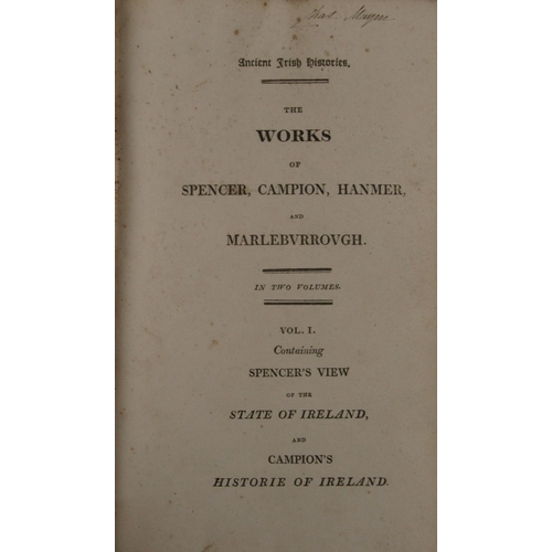 337 - Ancient Irish Histories: The Works of Spencer, Campion, Hanmer and Marleburrough, 2 vols. roy 8... 