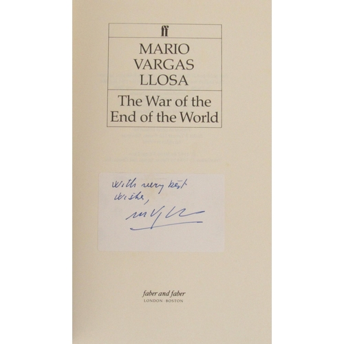 377 - Vargas Llosa (Mario) The War of the End of the World, (Faber 1985) First UK Edn, signed  by author o... 