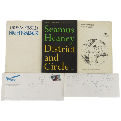 392 - Kinsella (Thomas) Nightwalker, 8vo D. (Dolmen Press) 1967, signed  ptd. wrappers;&nbs... 