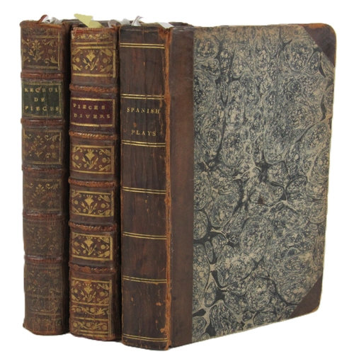 451 - French Plays etc - 18th Century: A collection of 12 French printed Plays in 3 vols., 8vo, inclu... 