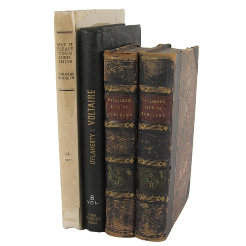 458 - Wallace (Lady Grace)trans [Emil Pallestine] Schillers Life and Works, 2 vols. L. 1860, Fir... 