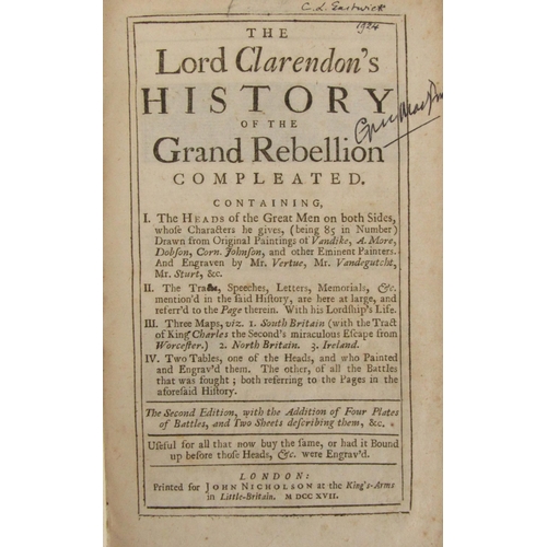 416A - Clarendon, (Edward, Earl of,) The History of the Rebellion and Civil Wars in Ireland, roy ... 