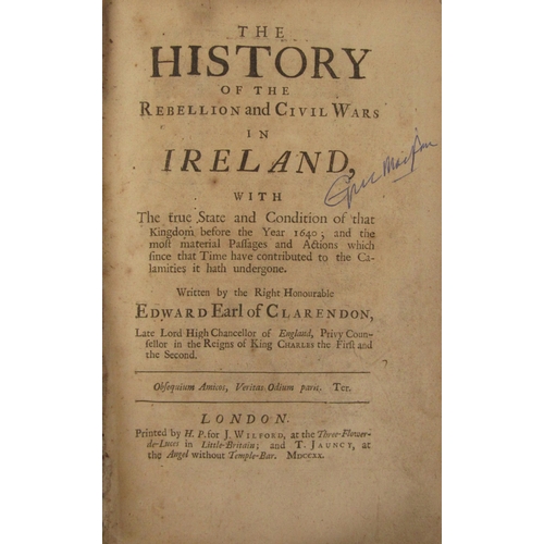 416A - Clarendon, (Edward, Earl of,) The History of the Rebellion and Civil Wars in Ireland, roy ... 