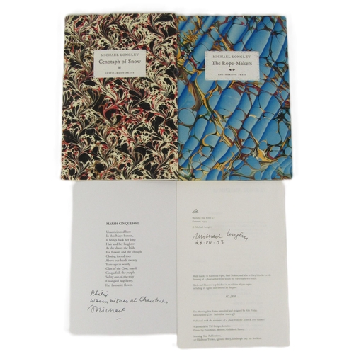 557 - Longley (M.) The Rope-Makers: Fifty-Six Love Poems, (Enitharmon 2005) v.g. in marbled paper wrappers... 