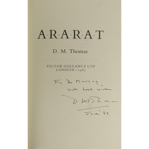 558 - Thomas (D.M.) Ararat, (Gollancz 1983) First Edn. V.g. in cloth, d.w. Signed, with ALs. laid in.; Leh... 