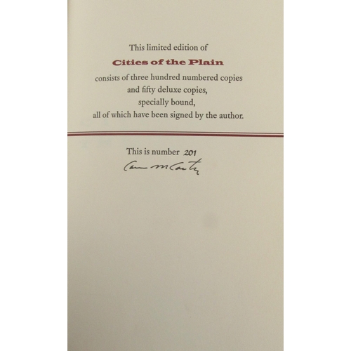 565 - Signed Limited EditionMc Carthy (Cormac) Cities of the Plain, 8vo New Orleans (B.E. Trice) 1998, Sig... 