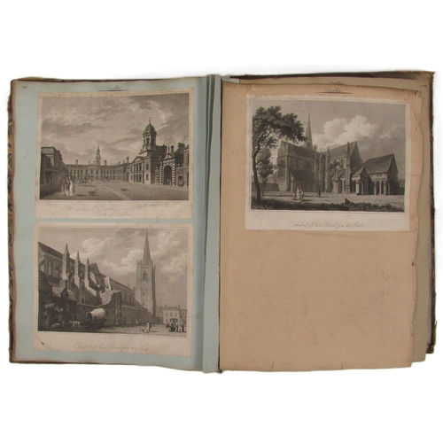 209A - Irish Engraving Views & Irish News Scraps: Two Albums, one lg. Album containing approx. 140 engd... 