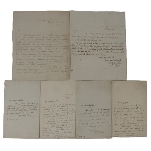 662 - Jerdan (William) & Thomas Crofton Croker A correspondence of 6 A.L.S., c. 1816-1834 but mos... 