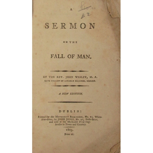 667 - Wesley (Rev. John) A Sermon on the Fall of Man, Sm. 8vo Dublin (for Methodist Book-Room) 1803.,... 