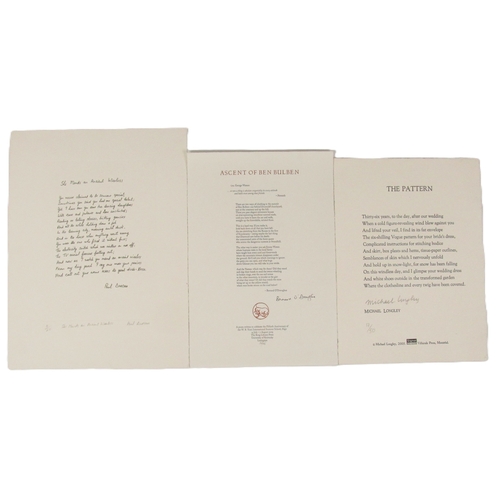 688 - Longley (M.) The Pattern, broadside Montreal 2005, Signed Ltd. Edn. 17(50); Durcan (P... 