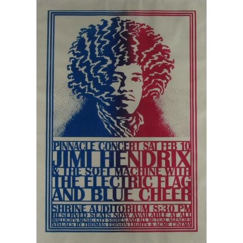 715 - [Jimi Hendrix] Music Poster 'Pinnacle Concert Sat. Feb. 10 [1968] Jimi Hendrix and the Soft Machine ... 