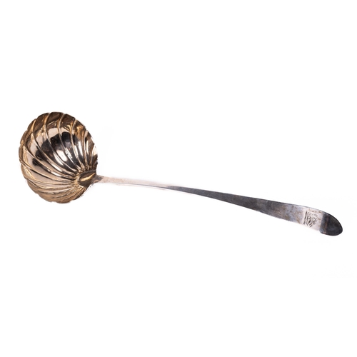 30 - A fine quality Irish Georgian period Ladle, by John Pittar, Dublin, c. 1783, the shaped handle with ... 