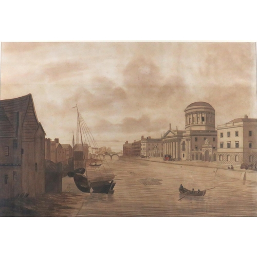 598 - After James Malton (1761-1803) View of the Law Courts, Dublin, approx. 41.5cms x 61cms (16 1/2