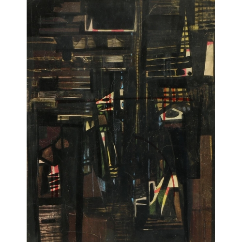 747 - George Campbell, RHA (1917-1979)'Night-time Abstract,' watercolour, approx. 32cms x 24cms (12 1/2'' ... 