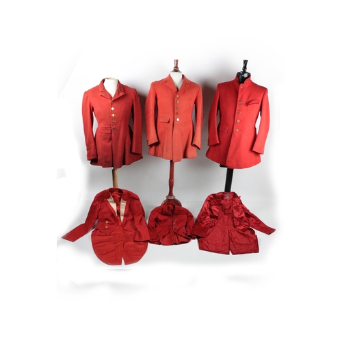 498 - Co. Waterford:  [West Waterford Hunt] A collection of 6 red coloured Hunting Jackets, with monogramm... 