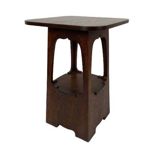 1173 - A fine Stickley oak Occasional Table, 89-240-31, the square top with rounded corners, dated July 19,... 