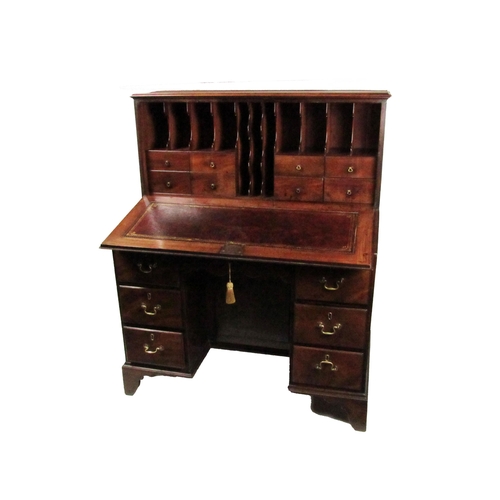 1034 - A rare and important Irish Georgian mahogany Estate Desk, in the manner of Chippendale, the upright ... 