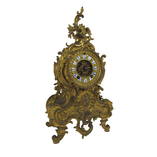 1053 - A fine quality Louis XVI French style ormolu Clock, the overall decorated in the rococo taste, with ... 