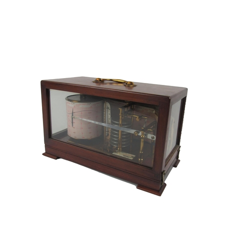 1056 - A very good 20th Century mahogany cased Barograph, by Shelman Mc Neill, 22 Donegal Place, Belfast, w... 