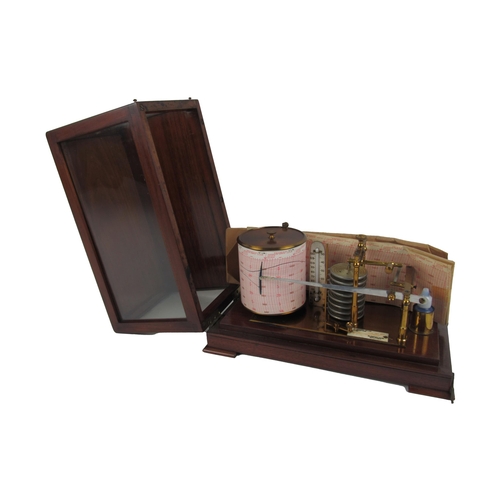 1056 - A very good 20th Century mahogany cased Barograph, by Shelman Mc Neill, 22 Donegal Place, Belfast, w... 