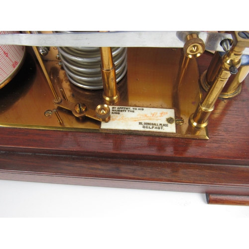 1056 - A very good 20th Century mahogany cased Barograph, by Shelman Mc Neill, 22 Donegal Place, Belfast, w... 