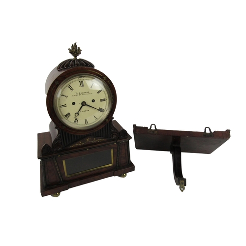 1078 - A very fine quality Regency period English Bracket Clock, the circular top with brass flame finial a... 