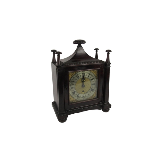 1079 - An important early 18th Century mahogany cased Bracket Clock, with square brass and silvered dial, t... 