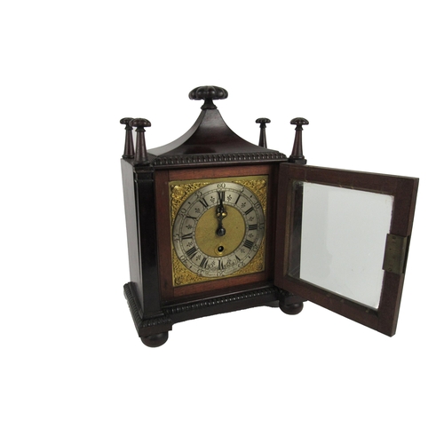 1079 - An important early 18th Century mahogany cased Bracket Clock, with square brass and silvered dial, t... 