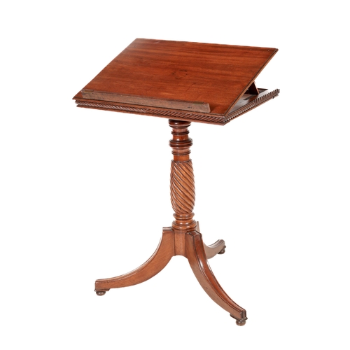 1105 - A quality 19th Century mahogany Draught or Clerks Table, the adjustable rectangular top with removab... 