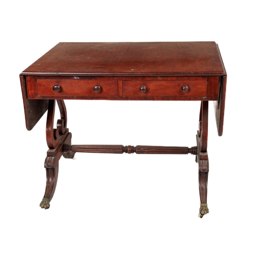 568 - A fine quality 19th Century mahogany drop-leaf Sofa Table, in the manner of Duncan Phyffe (1770-1854... 