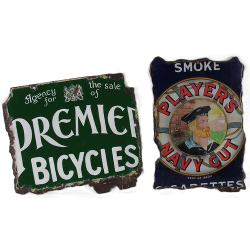 672 - Advertisements: An original enamel and metal double sided Smoke Players Navy Cut Tobacco, with ... 