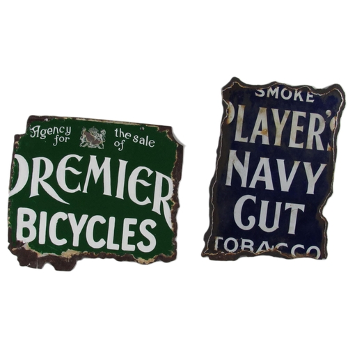 672 - Advertisements: An original enamel and metal double sided Smoke Players Navy Cut Tobacco, with ... 