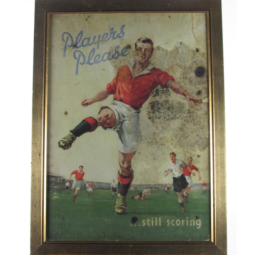 684 - An original lithographic coloured Advertisement Poster, for 'Players Please,' - still scoring, depic... 