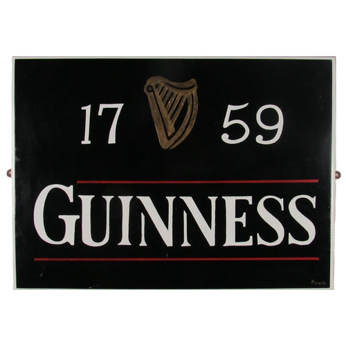 692 - An original hand painted and varnished Advertisement Panel Sign, for 'Guinness - 1759,' decorated on... 