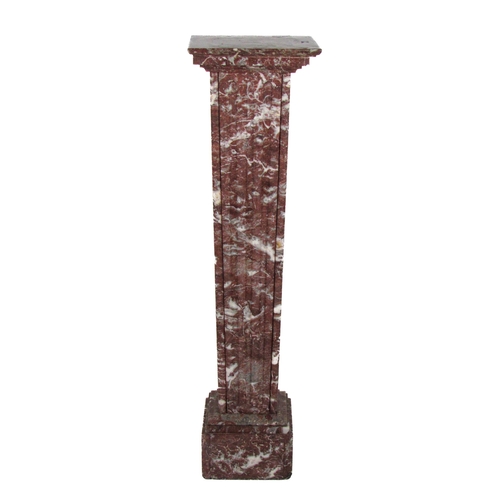 773 - An attractive marble pedestal Plinth, with square top on a reeded tapering pillar on a square plinth... 