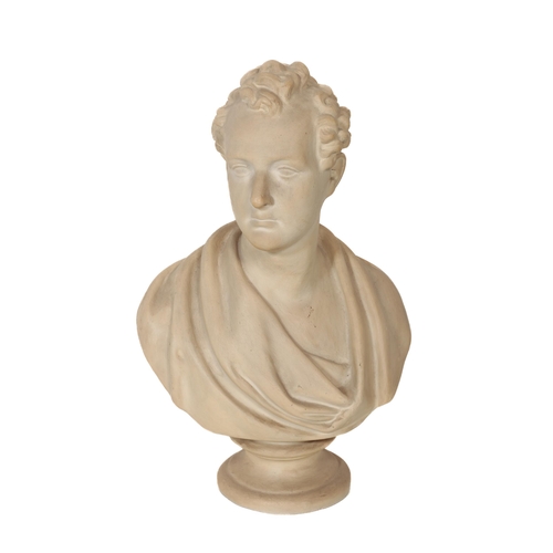 802 - A 19th Century plaster cast Bust of Lord Byron, approx. 56cms (22