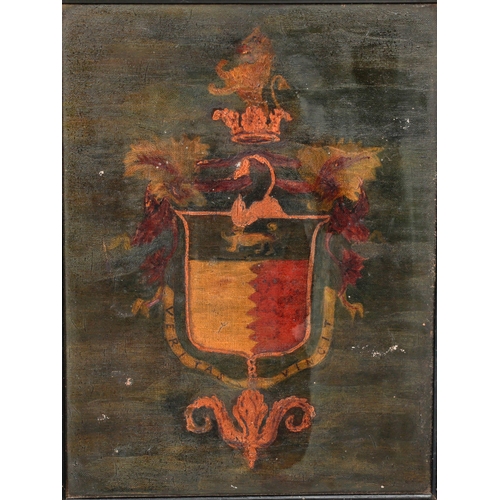 817 - 19th Century English SchoolHeraldry: A painted Crest with the motto 'Veritas Vincent, with coronet a... 