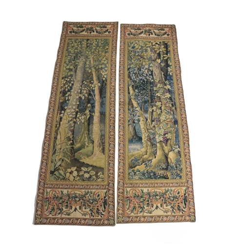 825 - A pair of attractive Flemish Tapestries, each of portrait form, decorated in the typical taste, with... 