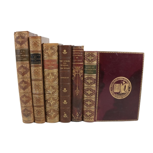 1 - Bindings: Forster (J.) Life of Oliver Goldsmith, Lond. 1890, full prize mor.; Kane (Rob.) The Indust... 