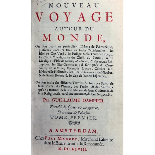 135 - Dampier (Wm.) Nouveau Voyage Autour du Monde, ou l'on descrit en particulier l'Isthme de l'Amerique,... 