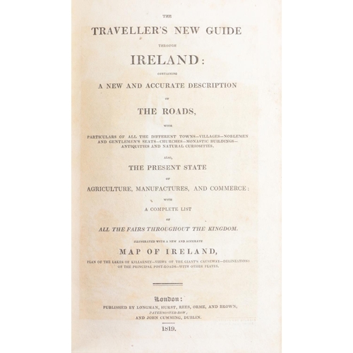 156 - Irish Travels: The Traveler's New Guide Through Ireland, 8vo Lond. 1819. Engd. frontis, lg. fol... 