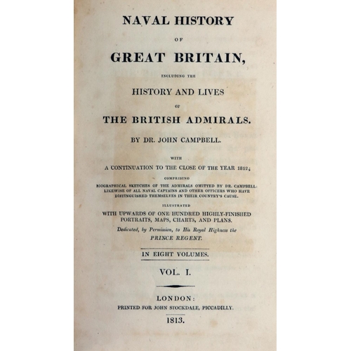 157 - Campbell (Dr. John) Naval History of Great Britain, including The History and Lives of The British A... 