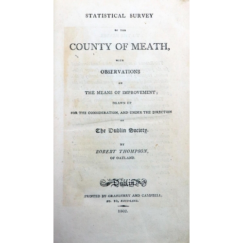 158 - R.D.S.: - Thompson (Rob.) Statistical Survey of the County of Meath, with Observations on The M... 