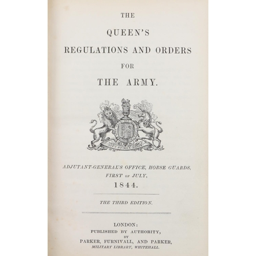 164 - In Fine Binding -  Militaria - The Queen's Regulations and Orders for the Army,  8vo ... 