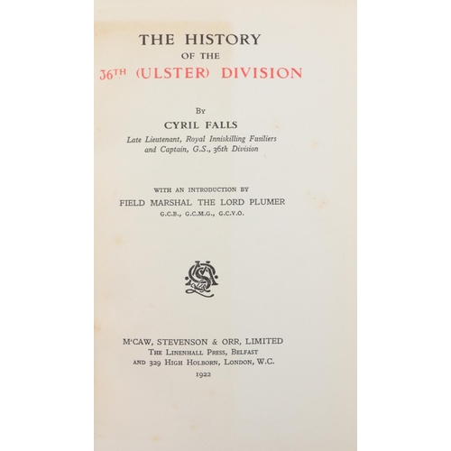 165 - Northern Ireland Military: Falls (Cyril) The History of the 36th (Ulster) Division, 8vo Be... 