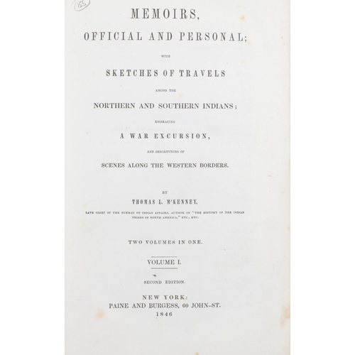 181 - Americana: M'Kenney (Thos. L) Memoirs Official & Personal; with Sketches of Travels among t... 