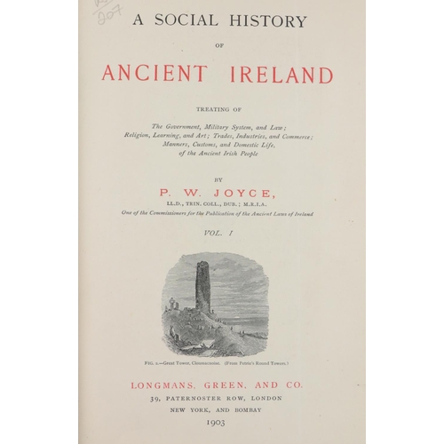 189 - Joyce (P.W.) A Social History of Ancient Ireland, 2 vols. 8vo Lond. 1903. First Edn., illu... 