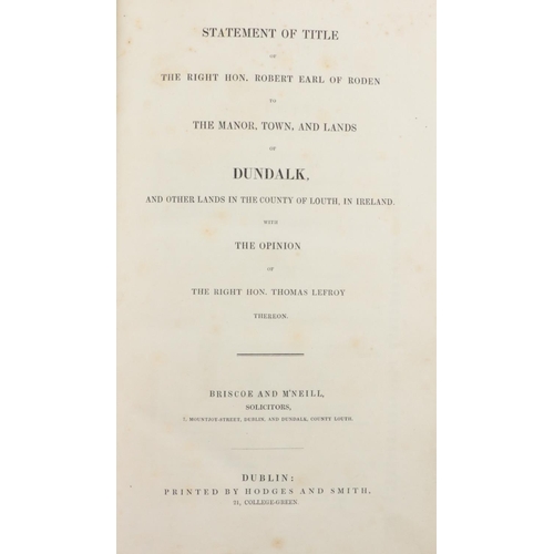 214 - Very Important Volume Relating to DundalkRoden - Co. Louth:  Bricoe and M'Neill, Solicitors,&nb... 