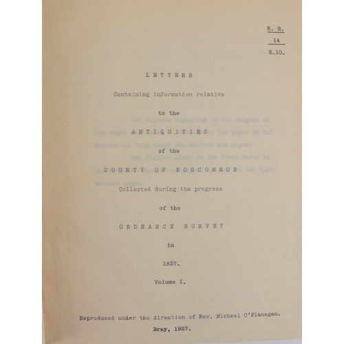 50 - Co. Roscommon:  [O'Donovan (John)] Letters containing information relative to the Antiquit... 