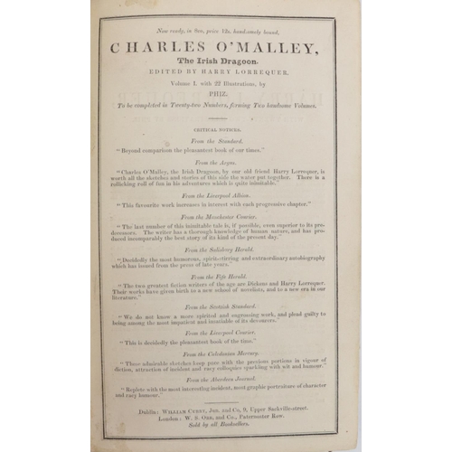 64 - [Lever (Charles)]ed. Charles O'Malley, The Irish Dragoon, 2 vols. 8vo Dublin 1841.  F... 